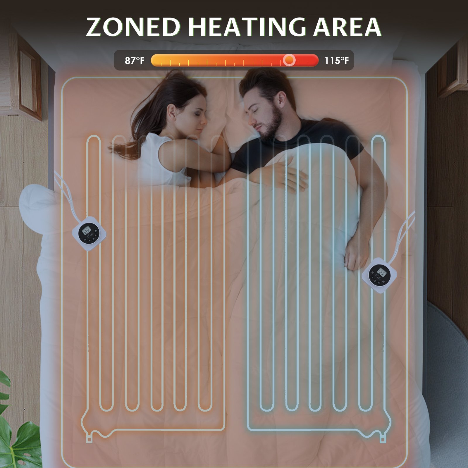 queen size electric heated mattress pad 10 heat settings dual control with memory timer for 1 12 hours auto off, lighted button queen size electric heated mattress pad 10 heat settings dual control with memory timer for 1 12 hours auto off, lighted button